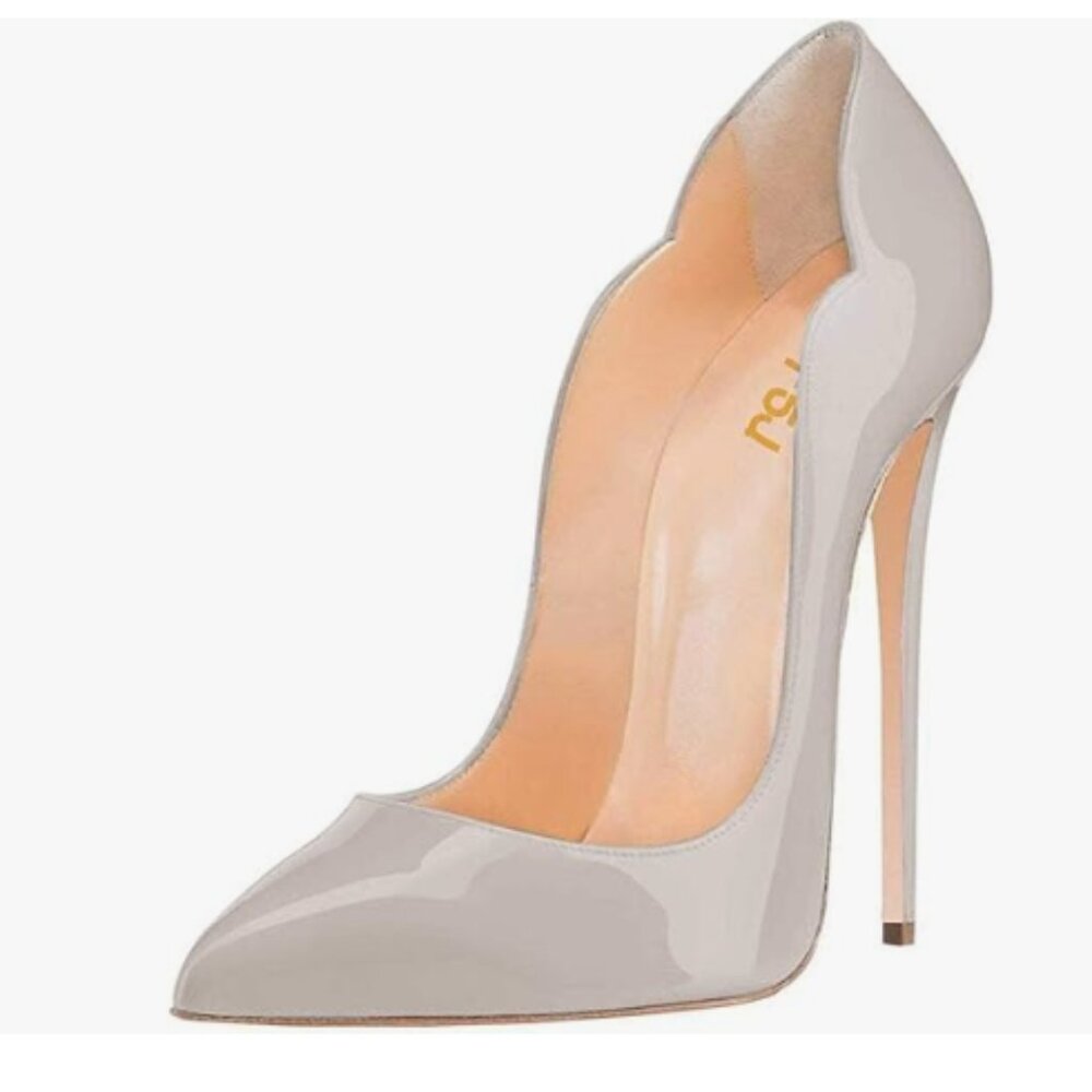 FSJ Light Grey Pointed Toe High Heels Sexy Stiletto Pumps Office Lady Shoes